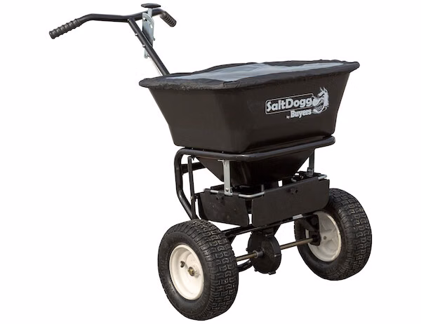 2025 Buyers Products BULK SALT WALK BEHIND BROADCAST SPREADER WITH BLACK POWDER-COATED FRAME (WB155BG) - Image 1